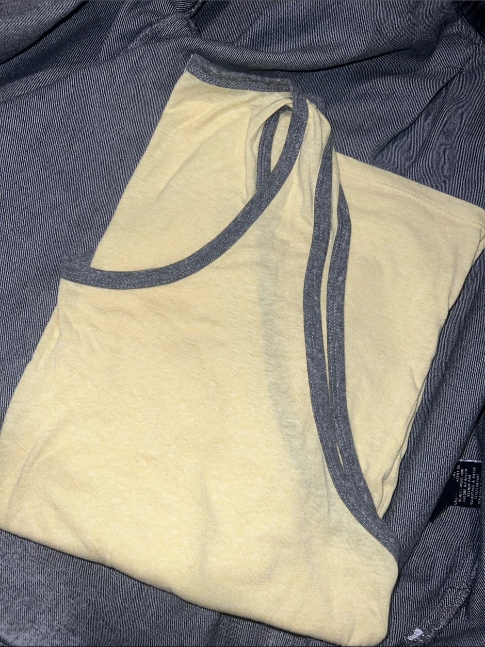 Threads 4 thought mens yellow / gray tank top sz M
